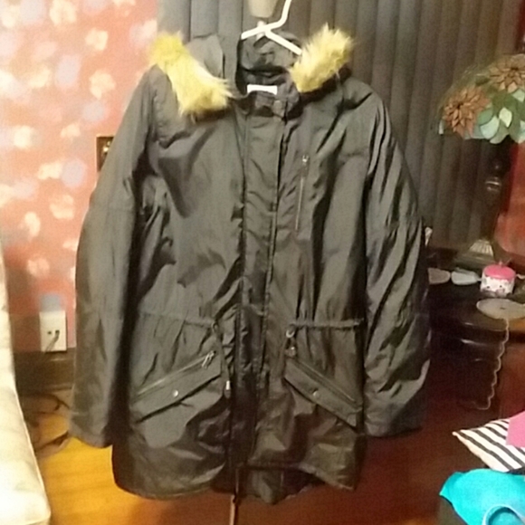 Dark gray zippered jacket with buttons - Picture 1 of 8